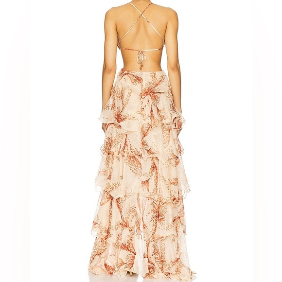 PatBO Sunset Butterfly Maxi Dress in beige - Picture 4 of 10